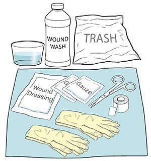 Wound care supplies.