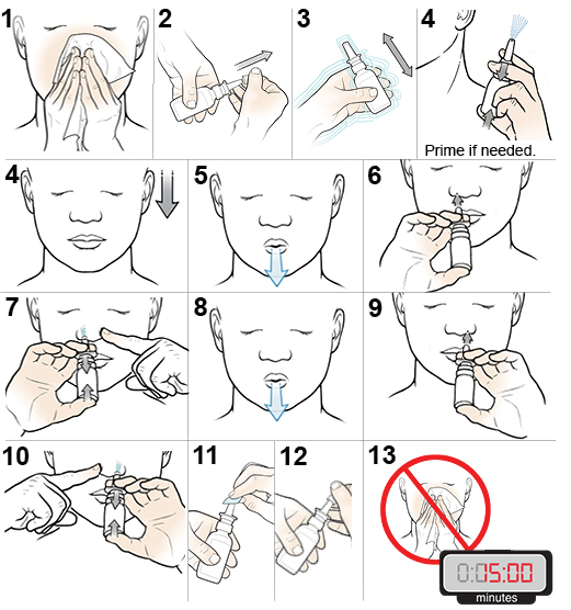 13 steps in using nasal spray